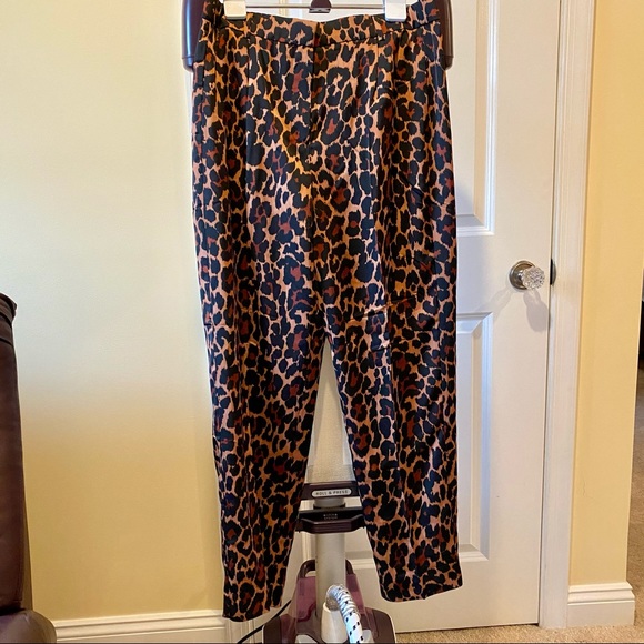 J Crew High-Rise Wide Leg Trouser - Leopard - NWT - Picture 4 of 7